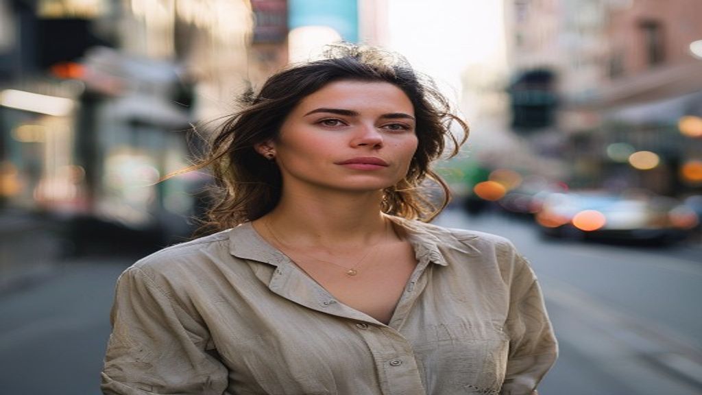 A person looking confident and put-together in a simple, repeatable outfit on a city street